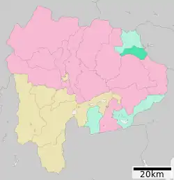 Location of Kosuge in Yamanashi Prefecture