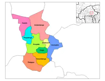 Pouytenga Department location in the province