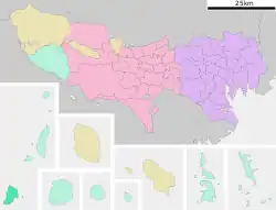 Location of Kōzushima in Tokyo Metropolis