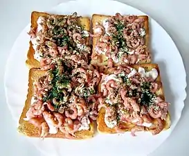 Crab toast with dill