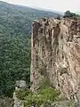 The Maiden's cliff /Momina skala in Bulgarian/ above the river, about 2 km away from Hrabrino, on the track to Hut Zdravets.