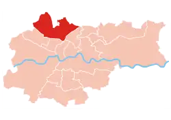 Location of Prądnik Biały within Kraków