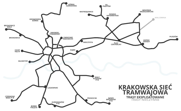 Kraków tram network