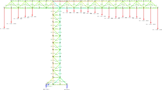 Example of calculation truss forces made by program that use matrix Gauss solving method