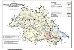 Krishnarajanagara Taluk boundary before creation of Saligrama Taluk