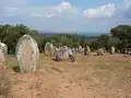 The arranged rocks of the Cromolech of Almendres, in Nossa Senhora de Guadalupe, municipality of Évora