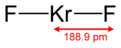 Skeletal formula of krypton difluoride with a dimension