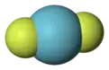 Spacefill model of krypton difluoride