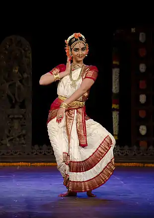 Kuchipudi dancer with gajra.