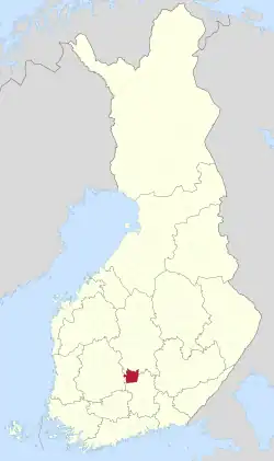 Location of Kuhmoinen in Finland