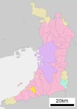 Location of Kumatori in Osaka Prefecture