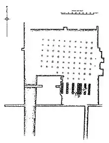 Plan of the 80-columns pillared hall