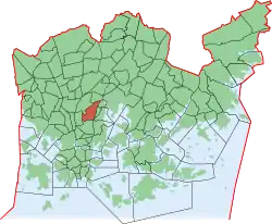 Position of Kumpula within Helsinki