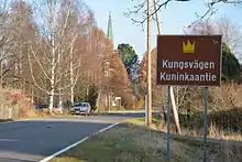 sign of the King's Road by the road