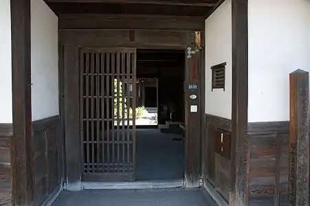 A kōshi door in a historic house, unfilled