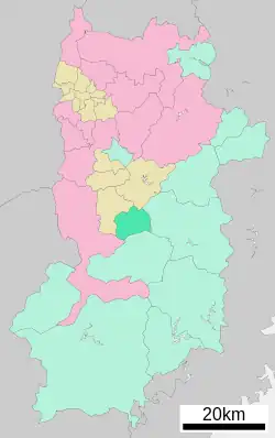 Location of Kurotaki in Nara Prefecture