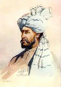 Watercolour of a member of the Kurram Militia by Major Alfred Crowdy Lovett, 1910