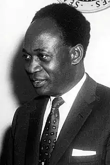 Kwame Nkrumah, first president of Ghana, and previously first prime minister of Ghana