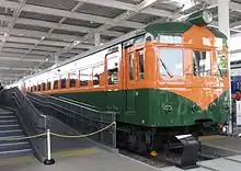 KuHa 86001 on display at the Kyoto Railway Museum in May 2016