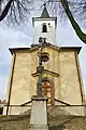 Cross in front of the church