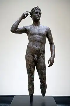 Image 17The Victorious Youth (c. 310 BC) is a rare, water-preserved bronze sculpture from ancient Greece. (from Ancient Greece)