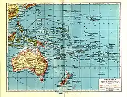 A 1932 German map showing northeast of the Marianas and northwest of the Marshalls