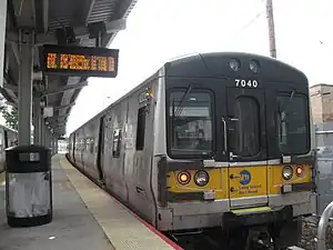 An LIRR M7 at Far Rockaway station