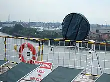 Image 66An LRAD sound cannon mounted on RMS Queen Mary 2 (from Piracy)