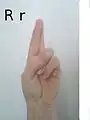 An ASL 'R'