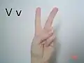 An ASL 'V'