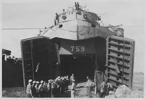 LST 759 ashore Pacific theater