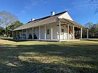 Northwest view of LaPointe Krebs House in January 2022, after restoration