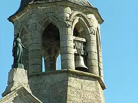 The bell tower of the church, in La Chaze-de-Peyre