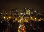 View from Arc de Triomphe at night.