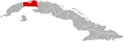 Location of Havana Province in Cuba