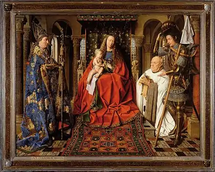 Jan van Eyck, Virgin and Child with Canon van der Paele, c. 1434–36