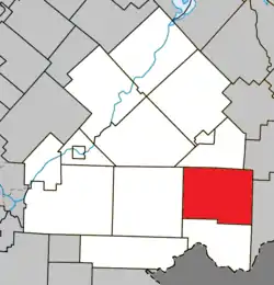 Location within Le Haut-Saint-François RCM.