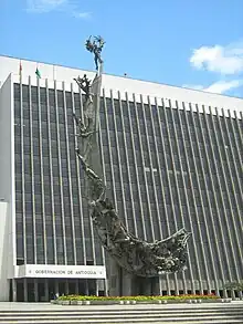 Monumento a la Raza, located in La Alpujarra Administrative Center in Medellín