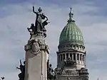 Detail of the bronze-plated dome, front view