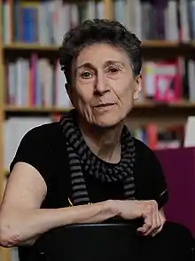 Photo of Federici being interviewed in 2014