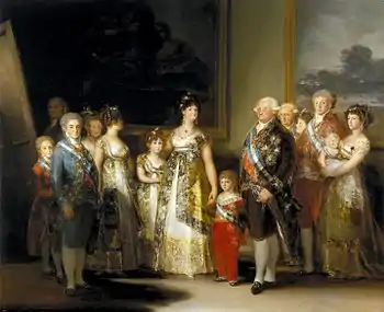 Image 11Charles IV of Spain and His FamilyPainting credit: Francisco GoyaCharles IV of Spain and His Family is a portrait of the royal family of Spain painted by Francisco Goya in 1800 and 1801. King Charles IV, his wife Maria Luisa of Parma, and his children and relatives are dressed in the height of contemporary fashion, lavishly adorned with jewelry and the sashes of the order of Charles III. The artist does not attempt to flatter the family; instead the group portrait is unflinchingly realist, both in detail and tone. The artist, seated at his easel, is visible in the background. The painting is in the collection of the Museo del Prado in Madrid.More selected pictures