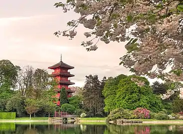 View of the Japanese Tower from the Japanese garden