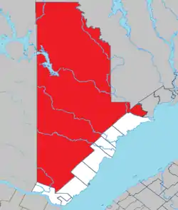 Location within La Haute-Côte-Nord RCM.