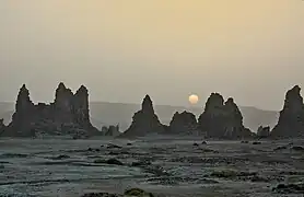 Sunset at Lake Abbe.