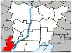 Location within Le Haut-Richelieu RCM