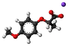 Ball-and-stick model of the component ions of lactisole