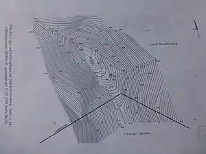 Plot des Lage- und Höhenplanes auf dem Kutschenberg