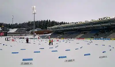 Stadium in March during the Salpausselkä Games