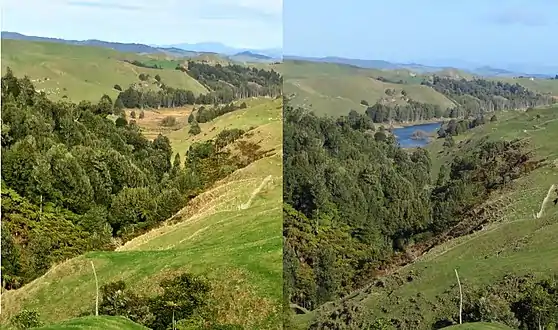 Views from Plateau Rdwhen dry (7 June 2014) and wet (23 July 2014).