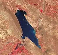 Lake Hamrin satellite image taken in 2019